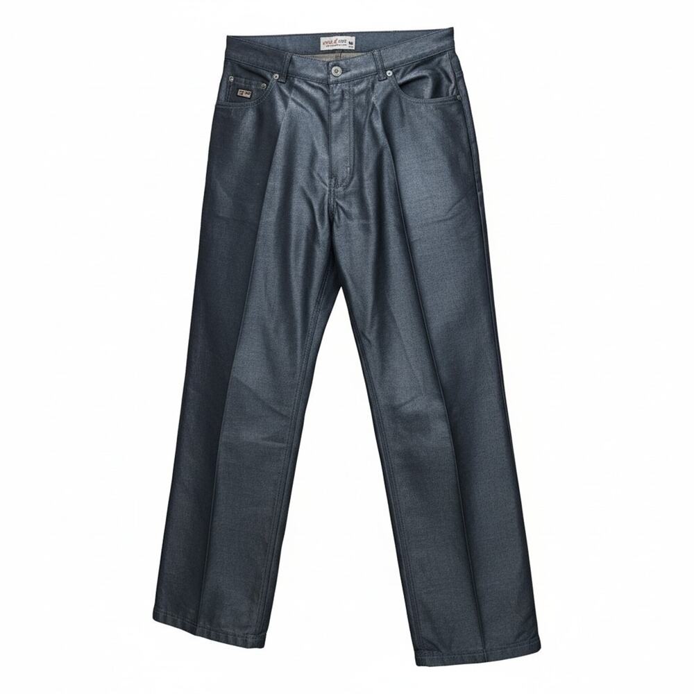 Tool Jeans Cargo Mens 36x29 Blue Iridescent AKDMKS Metallic Baggy Hip Hop Y2K